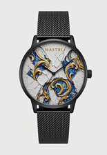 MASTRI Catena Nero Quartz Analog Watch 40mm Black Case Black Mesh Art Dial picture