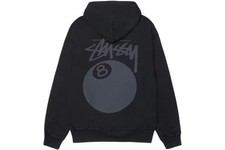 Brand NWT STUSSY 8 BALL Pigment Dyed Hoodie Black XL FW24 Authentic Guaranteed  picture