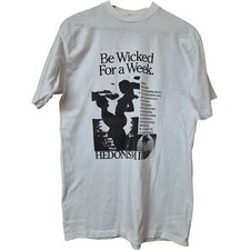 Hedonism II 1993 Graphic T-Shirt Large White Original Vintage Single Stitch picture
