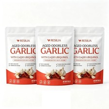 3Pack  Resilia Odorless Aged Garlic Extract – 60 Softgels, New Sealed picture
