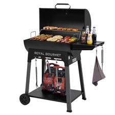 Royal Gourmet Outdoor Grill with Side Shelf  Barrel Charcoal Grill for Backyard picture