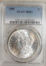 1886 P Morgan Dollar PCGS MS63 UNCIRCULATED BETTER DATE $1 Coin BUY IT NOW picture