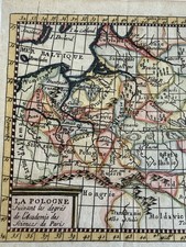 Poland La Pologne Baltic Sea to Moldavia c.1740-60 hand color antique Map ￼ picture