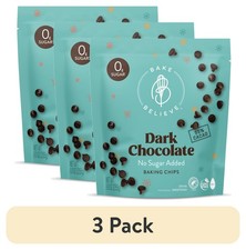 (3 pack) Bake Believe ,Keto-Friendly, Dark Chocolate Chips, 9 oz Bag............ picture