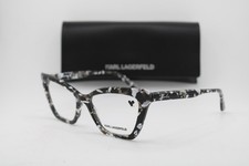 NEW KARL LAGERFELD KL6063 007 BLACK WHITE MARBLE AUTHENTIC EYEGLASSES 54-17 picture