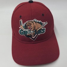 Utah Grizzlies Hat Fitted 7 Zephyr Maroon ECHL AHL IHL Hockey Wool Blend Men picture