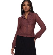 Killstar Small Lilith's Garden Shirt Lace Brown Gothic Alternative BNWT picture