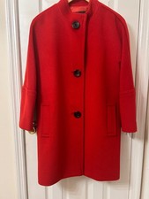 Talbots size 8 warm-red wool-blend coat vintage-looking, pea coat, new picture