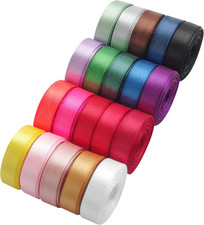 20 Colors 100 Yard Satin Ribbon Fabric Ribbon Assorted Ribbon Rolls, 3/8 Inch Wi picture