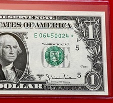1977-A STAR  NOTE $1 DOLLAR BILL ( RICHMOND E ) UNCIRCULATED picture