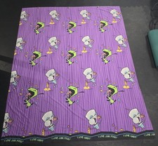 Vintage Y2K Nickelodeon 2005 Invader Zim Purple Flat Bed Sheet (FULL) 76