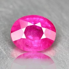 1.79 CT 7X6 MM OVAL SHAPE, DAZZLING HUGE FIRE UNHEATED RUBELLITE TOURMALINE picture