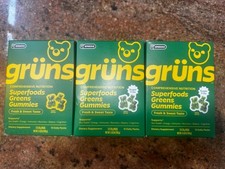 3 BOXES - Gruns Adults Super Greens Gummies Superfood Gummy Bears 36 Daily Packs picture