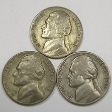 1943-S 1944-S 1945-S Jefferson Silver War Nickel Set (Lot#1) picture