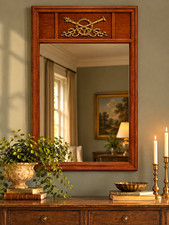Mid 20th Century Louis XVI Style Fruitwood Trumeau Mirror 49.5 x 29 picture