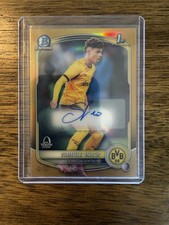 2025 Topps Chrome UEFA Samuele Inacio Gold Bowman Youth League 1st RC Auto /50 picture