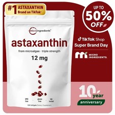 1-3 Pack | Micro Ingredients Astaxanthin 12mg with Oil, 120 Softgels picture