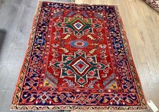 AUTHENTIC VANTAGE ANTIQUE HAND WOVEN SERAPI RUG 3X5FT FROM Circa 1900 picture