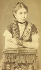 amazing woman w amazing hair,  antique CDV, 1860's (BUDA) PEST picture