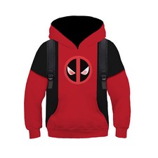Kids Deadpool Wade Winston Wilson Cosplay Hoodie Jumper Boys Hooded Sweatshirt picture