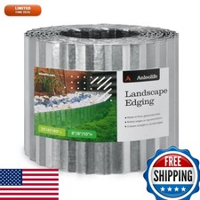 Anleolife Galvanized Steel Garden Landscape Edging Roll 60FT x 8