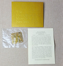 Vintage MMA Pegasus Bookmark William De Morgan Gold Plated Tile Design Met Box picture