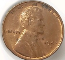1947 S Lincoln Wheat 1C RB Penny BU Gem Uncirculated Coin Free Post Tracking  picture