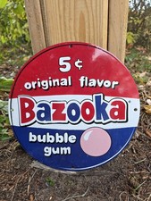 VINTAGE BAZOOKA BUBBLE GUM  PORCELAIN SIGN GAS STATION SIGN, CONVINCE STORE picture