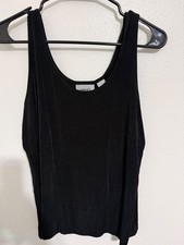 Chico's Travelers Tank Top Black Slinky Knit Womans 2/L picture