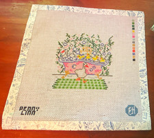 Hand Painted 18 Count Needlepoint Canvas Multicolor Square Mono Weave, SK picture
