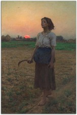 Jules Breton Art Painting The Song Of The Lark Poster Print Canvas Poster  Art picture