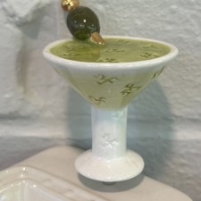 Nora Fleming Original Green Martini with an Olive Mini, NF Initials - Retired picture