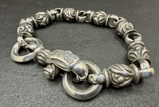 Vtg Leonard Kamhout Silk Link Bracelet .925 Sterling Silver 79g | Pre Lone Ones picture