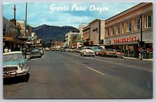 Grants Pass Oregon Main Street Woolworth's Cars Smith-Western Postcard PC408 picture