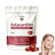 Rovina Astaxanthin 12mg Softgels Natural Antioxidant Wellness Supplement picture