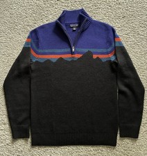 Patagonia Fitz Roy Merino Wool Mountain Design  1/4 Zip Sweater Men’s XS picture
