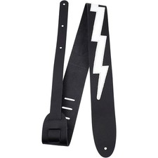 Perri's Lightning Bolt Leather Guitar Strap Black 2.5 in. picture