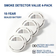 4PCS Smoke Alarm Detector Home Safety Sensor Alert Sensors Battery 2026 NEW✔️ picture