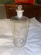 Antique Free Blown Flint Glass Apothecary Bottle w/ Ground Stopper & Pontil Scar picture