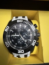 Invicta Men's Quartz Chronograph Date Black Dial Silicone Strap w/ Box picture
