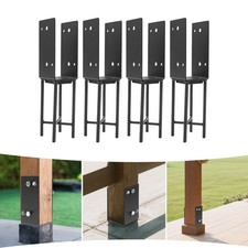 4PCS U-Shape Metal Post Base Holder, Wet Concrete Foundation Post Holder New picture