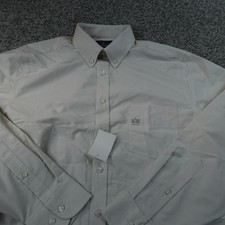 NEW Stafford Shirt Mens L 16-16.5 34/35 Beige Coolmax Long Sleeve Button Up Top picture
