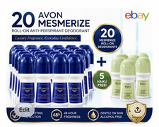 20-Avon Mesmerize Roll-On Antipersant Deodorant, 2.6  oz /FREE 5 haiku deodorant picture