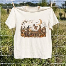 Halloween Insect Band T-Shirt Vintage Moth Beetle Witch Spooky Forest Tee picture
