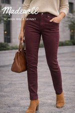 Madewell Women’s Burgundy Dark Wash High Rise Skinny Stretch 5-Pocket Jeans picture