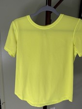 Lululemon High-Neck Run Train Tee Womens 4 Yellow Serpentine Reflective LW3EOGS picture
