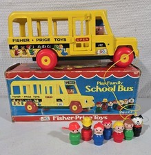 Vintage Fisher Price Play Family School Bus 192 Complete With Box picture