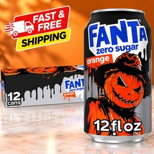 Fanta Zero Sugar Orange Soda Pop Fridge Pack Cans, 12 fl oz, 12 Pack picture