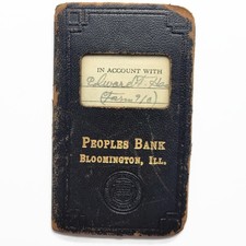 Vintage 1951-1954 Bank Accounting Passbook Ledger Booklet - Bloomington Illinois picture