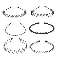 6 PCS Metal Hair Headband Wave Style Hoop Band Comb Sports Hairband Men Women picture